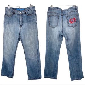 ESCADA SPORT Linda Embroidered Straight Leg Jean size 12